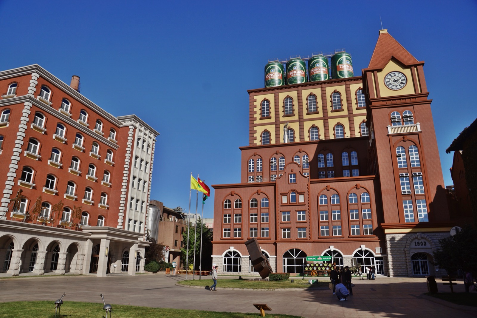 The original 1903 German-built Tsingtao brewery on Dengzhou Road, red brick and copper tasting hall